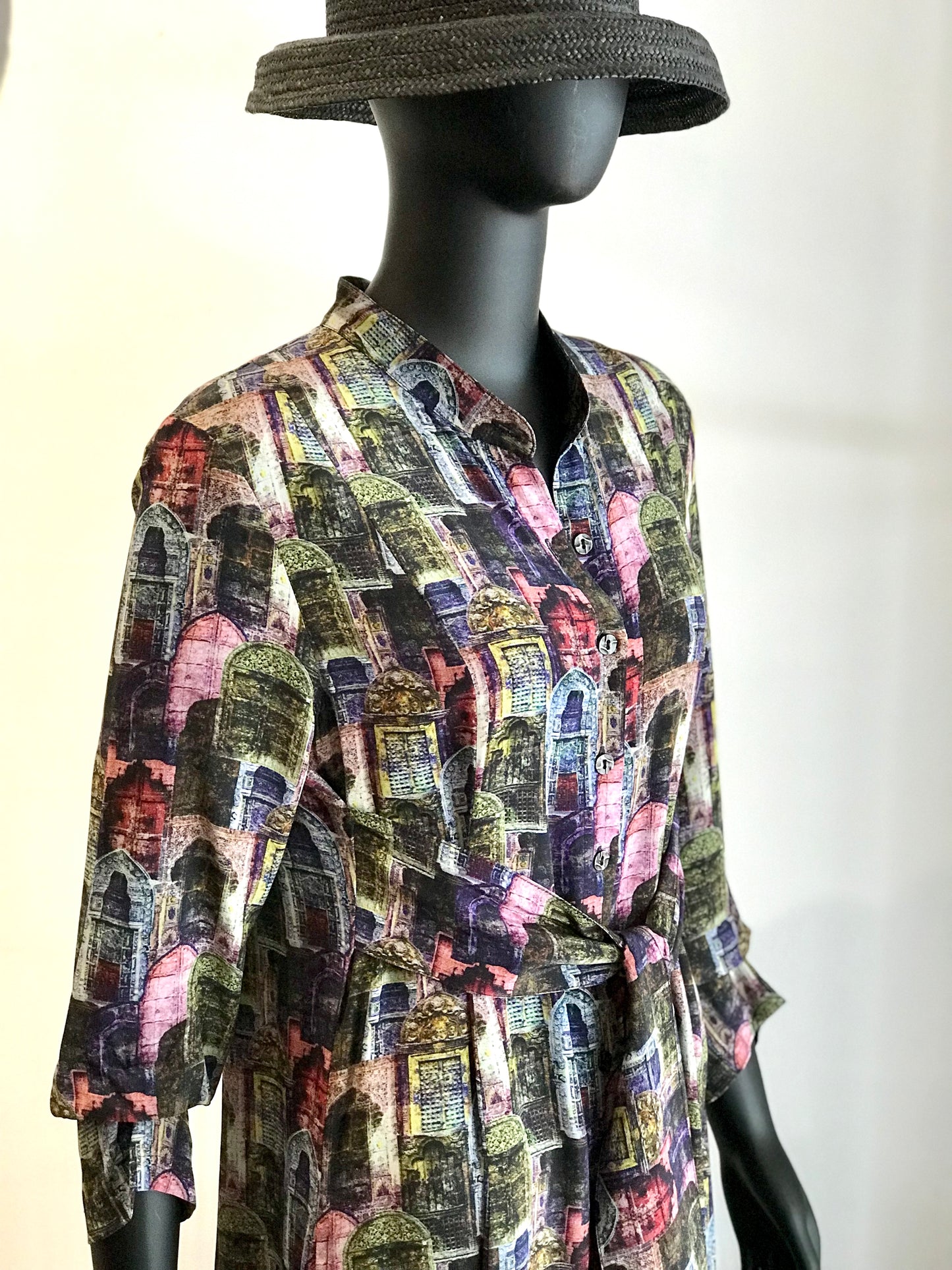 Jane Daniels Printed Silk Shirt Dress