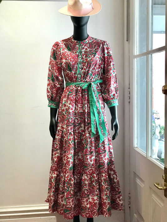 Boden Red/Green Paisley Dress
