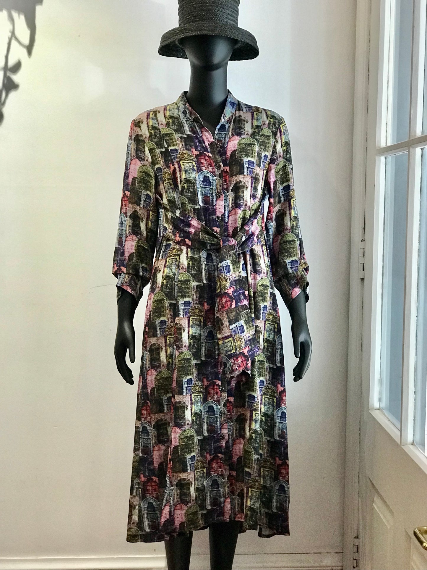 Jane Daniels Printed Silk Shirt Dress