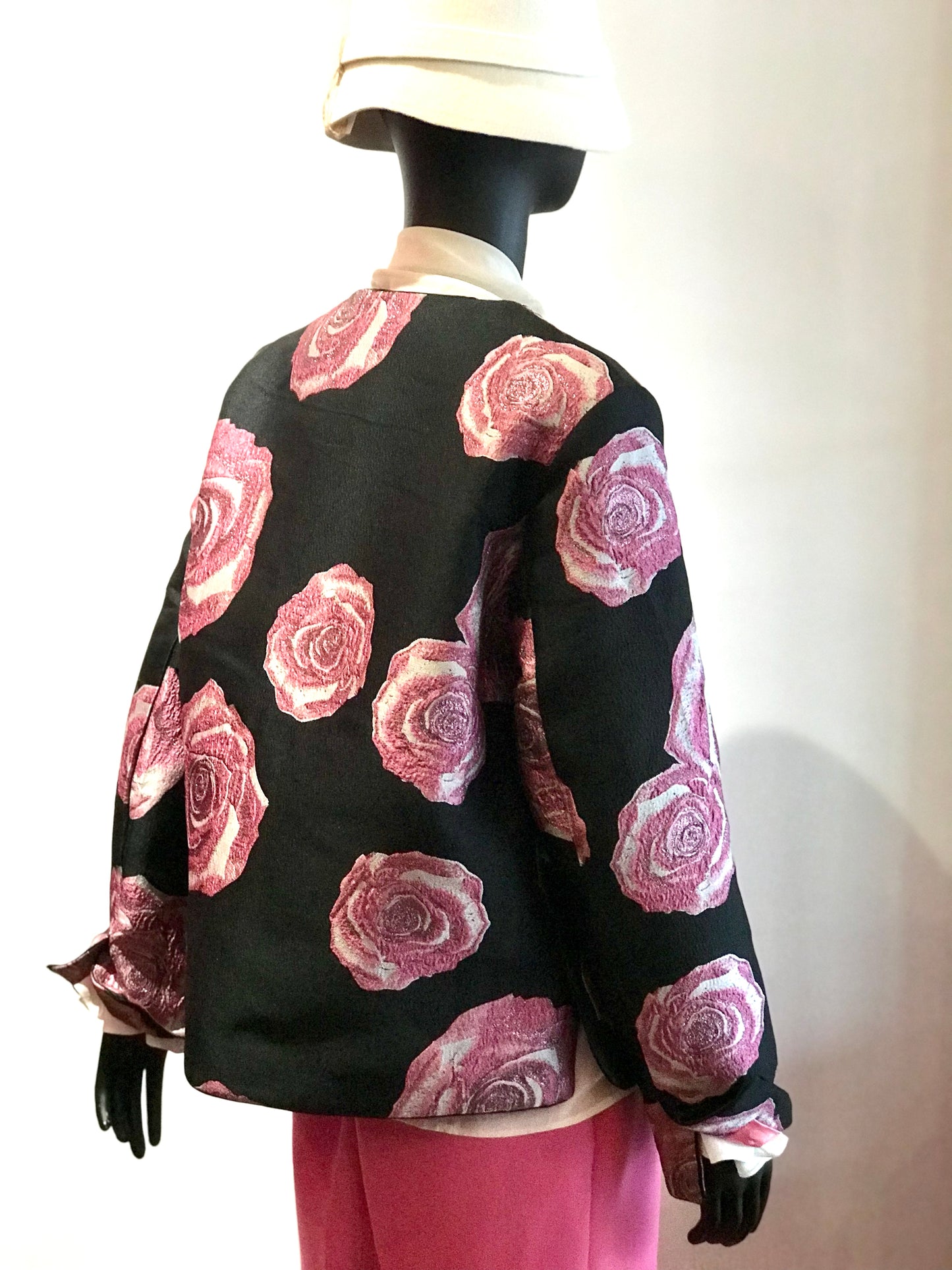 GANNI Black Pink Rose Jacket