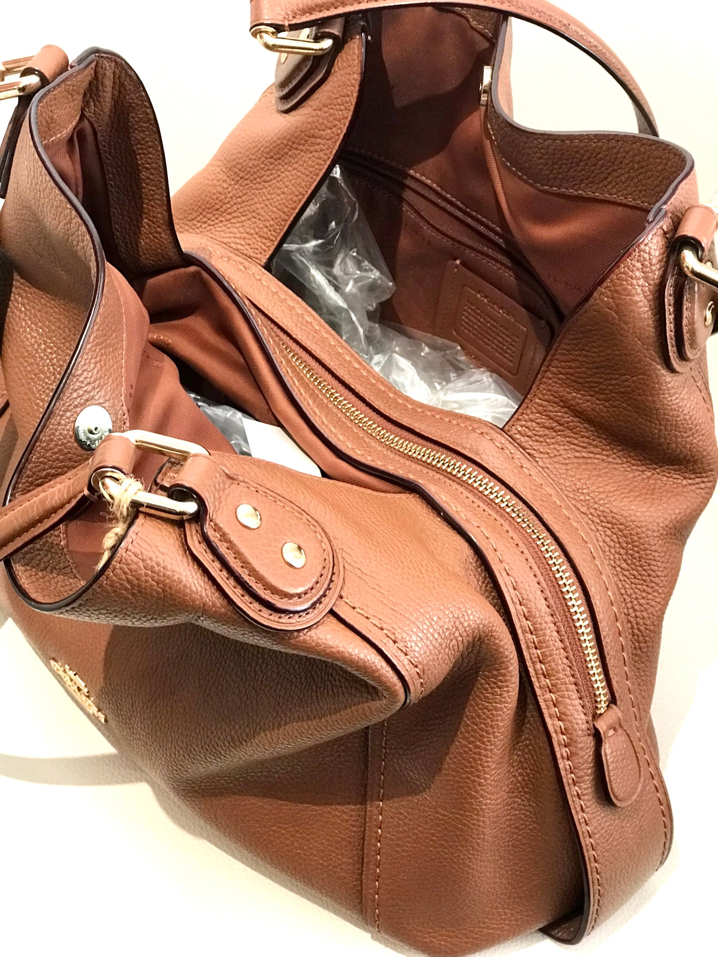 COACH Brown Zipped Partition Bag