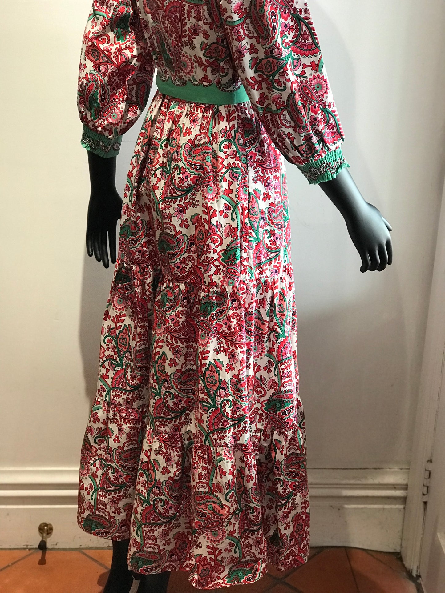 Boden Red/Green Paisley Dress
