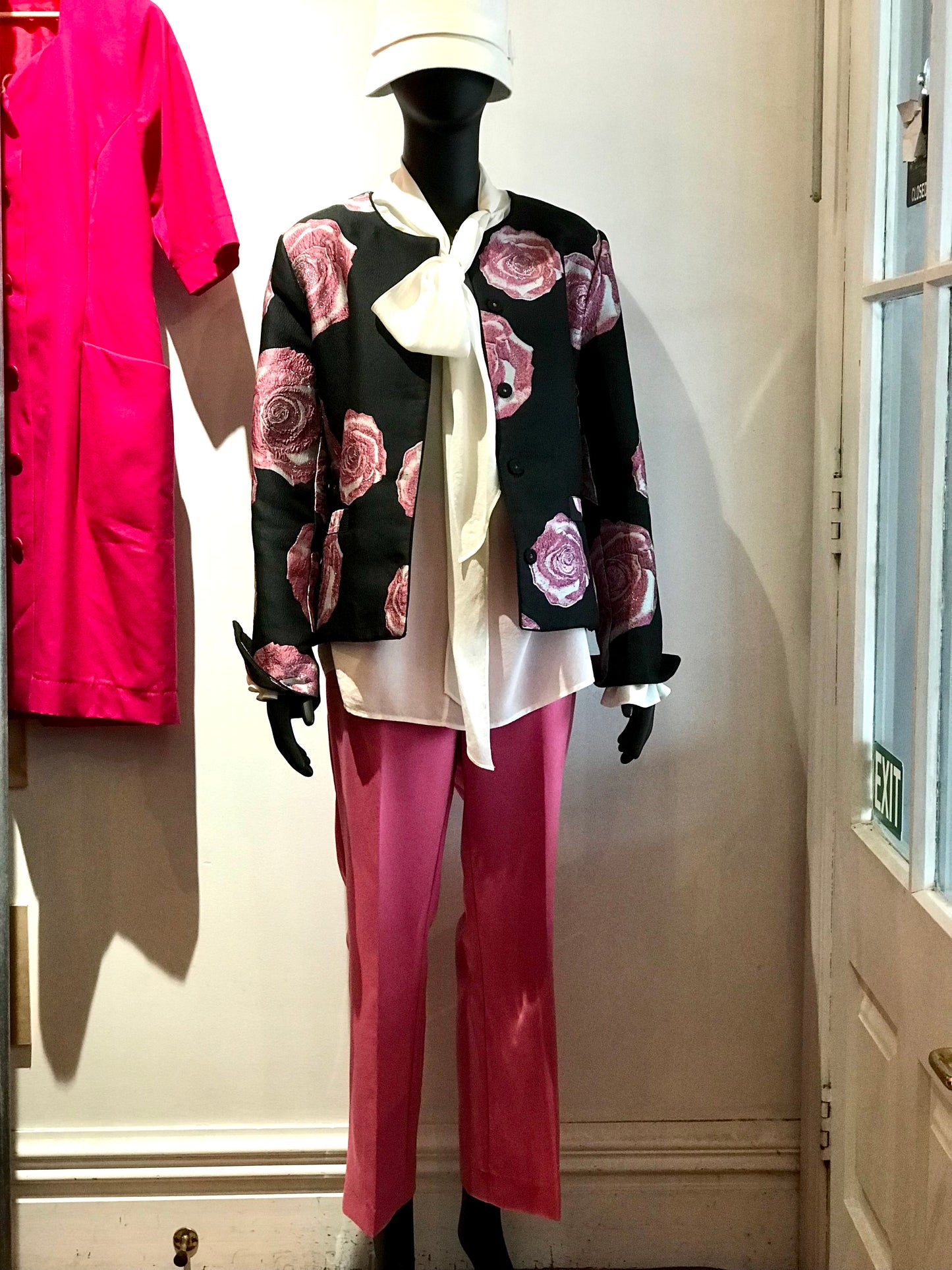 GANNI Black Pink Rose Jacket