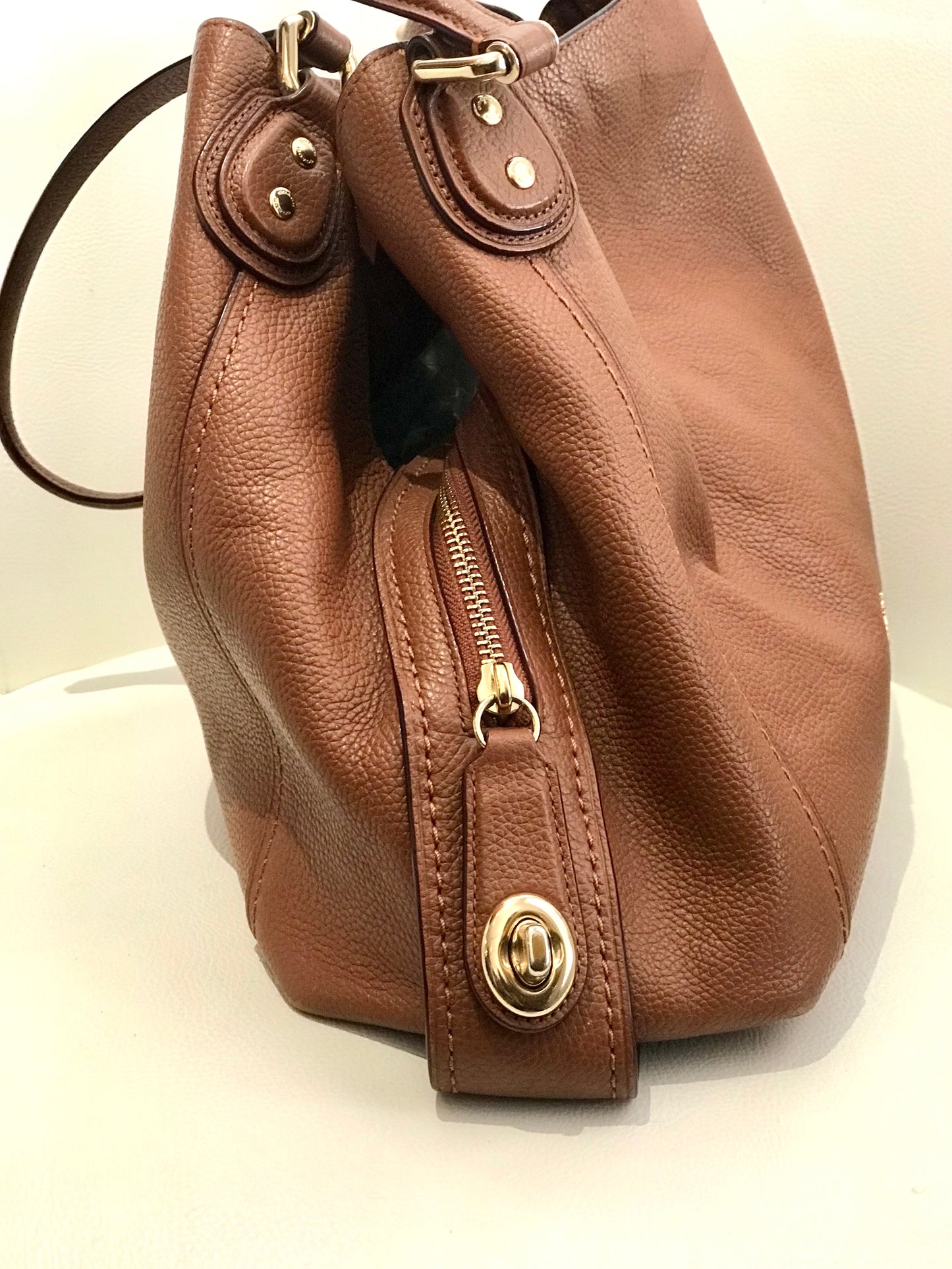 COACH Brown Zipped Partition Bag