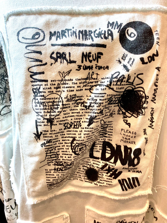 MM6 Maison Margiela White Graffiti Patch Dress