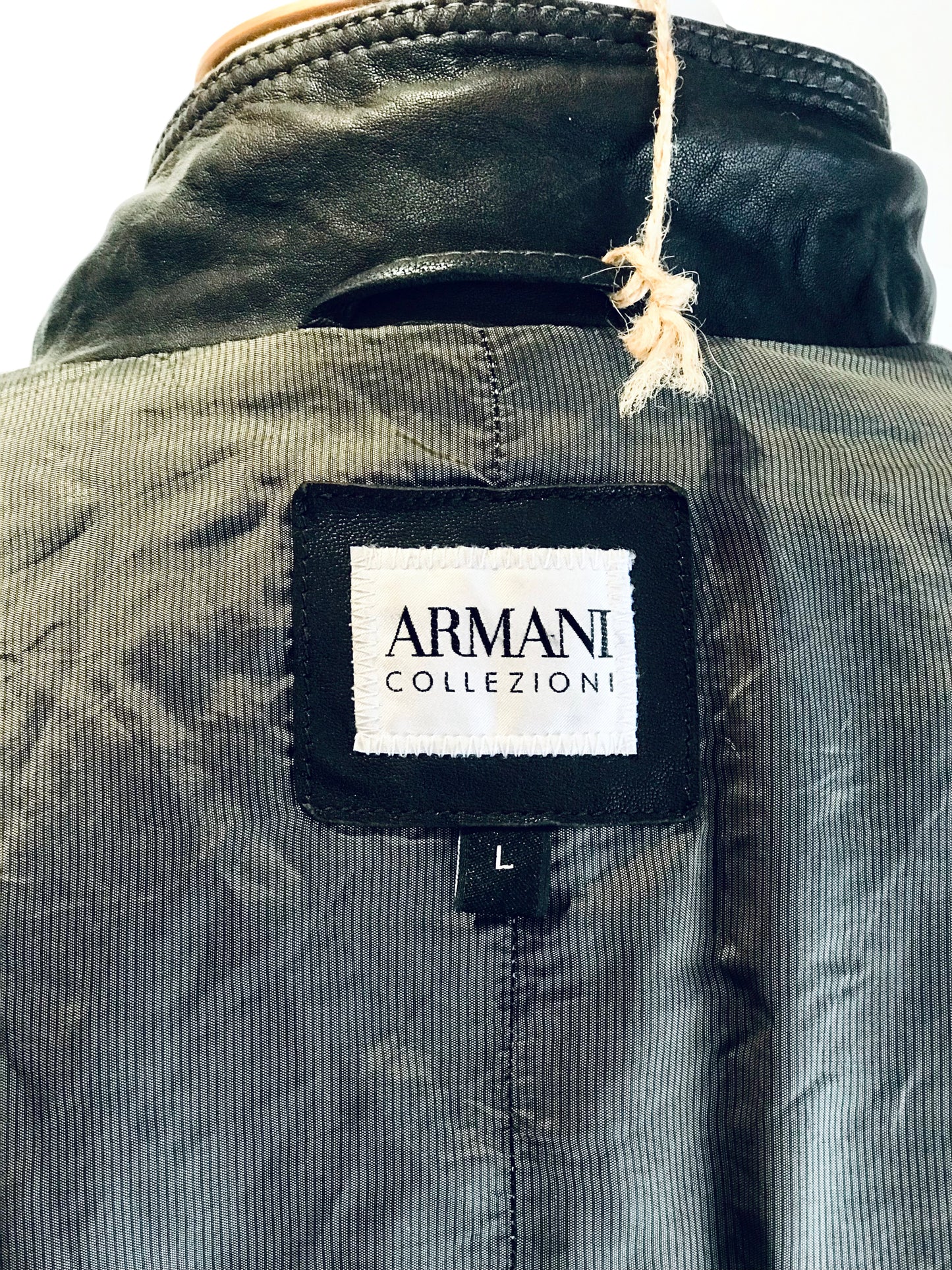 Armani Collzioni Charcoal Brown Lamb Leather Jacket