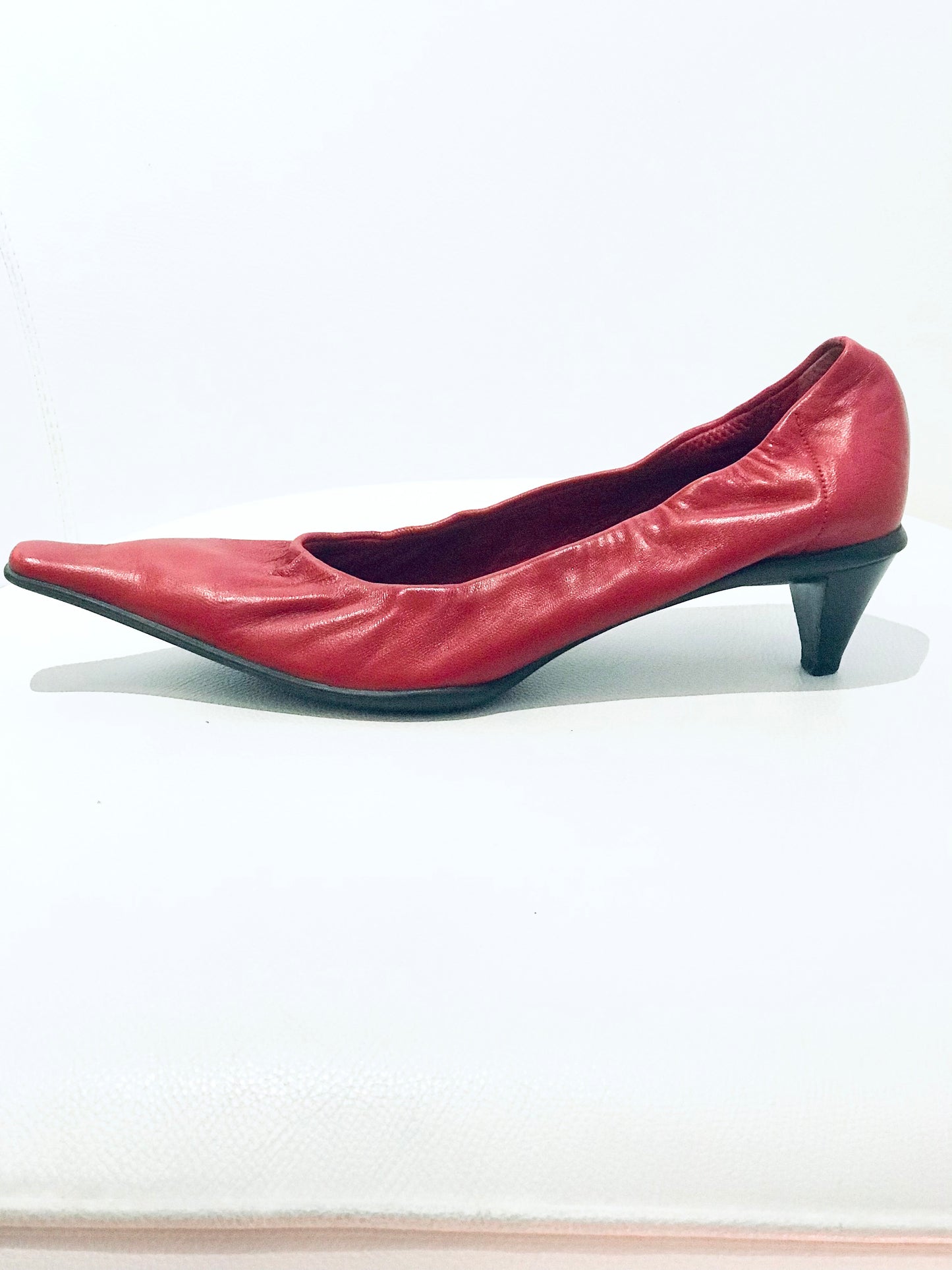 Prada Red Leather Pointed Toes