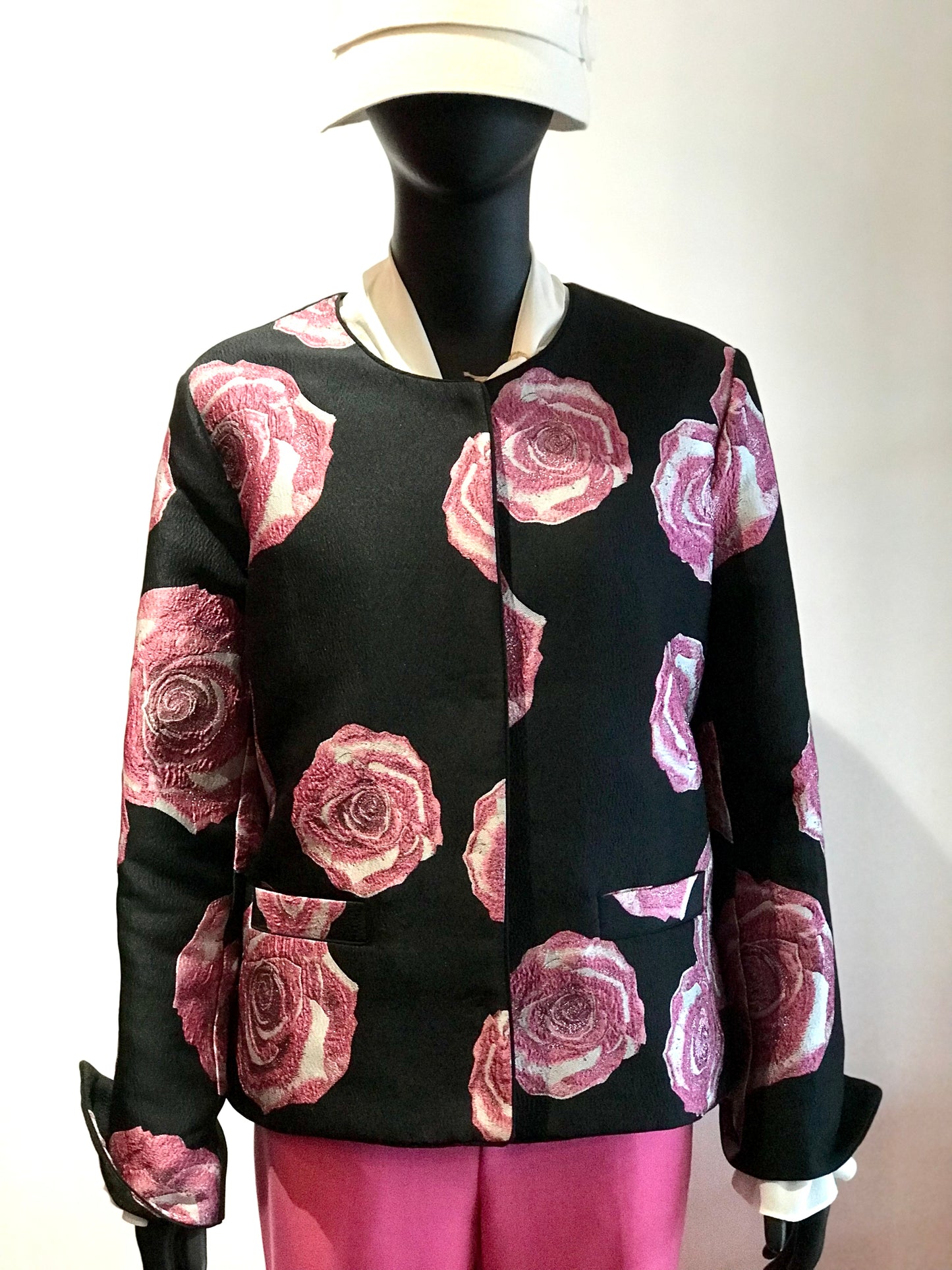 GANNI Black Pink Rose Jacket