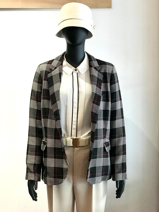 Pinko Black Plaid Blazer