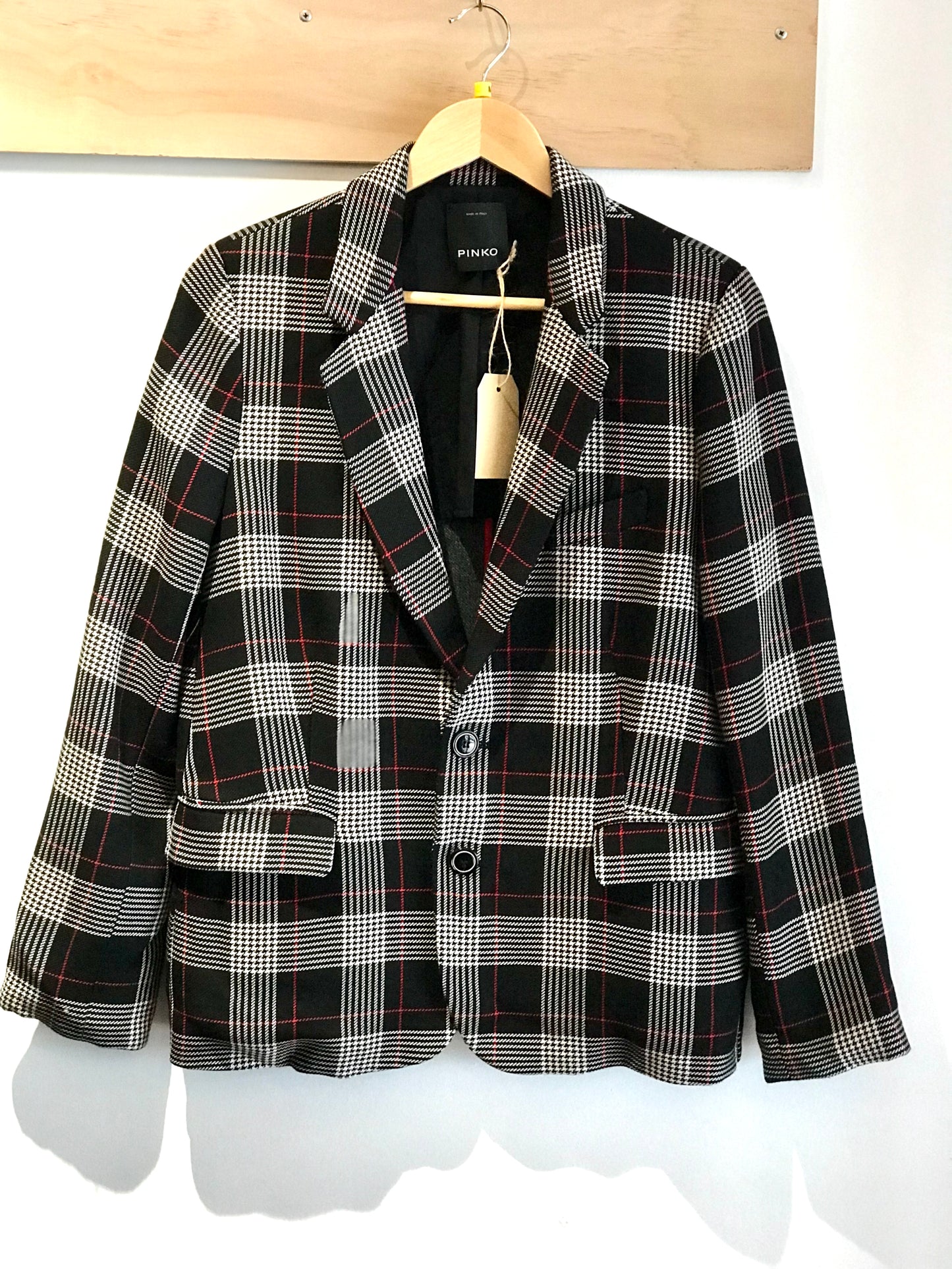 Pinko Black Plaid Blazer