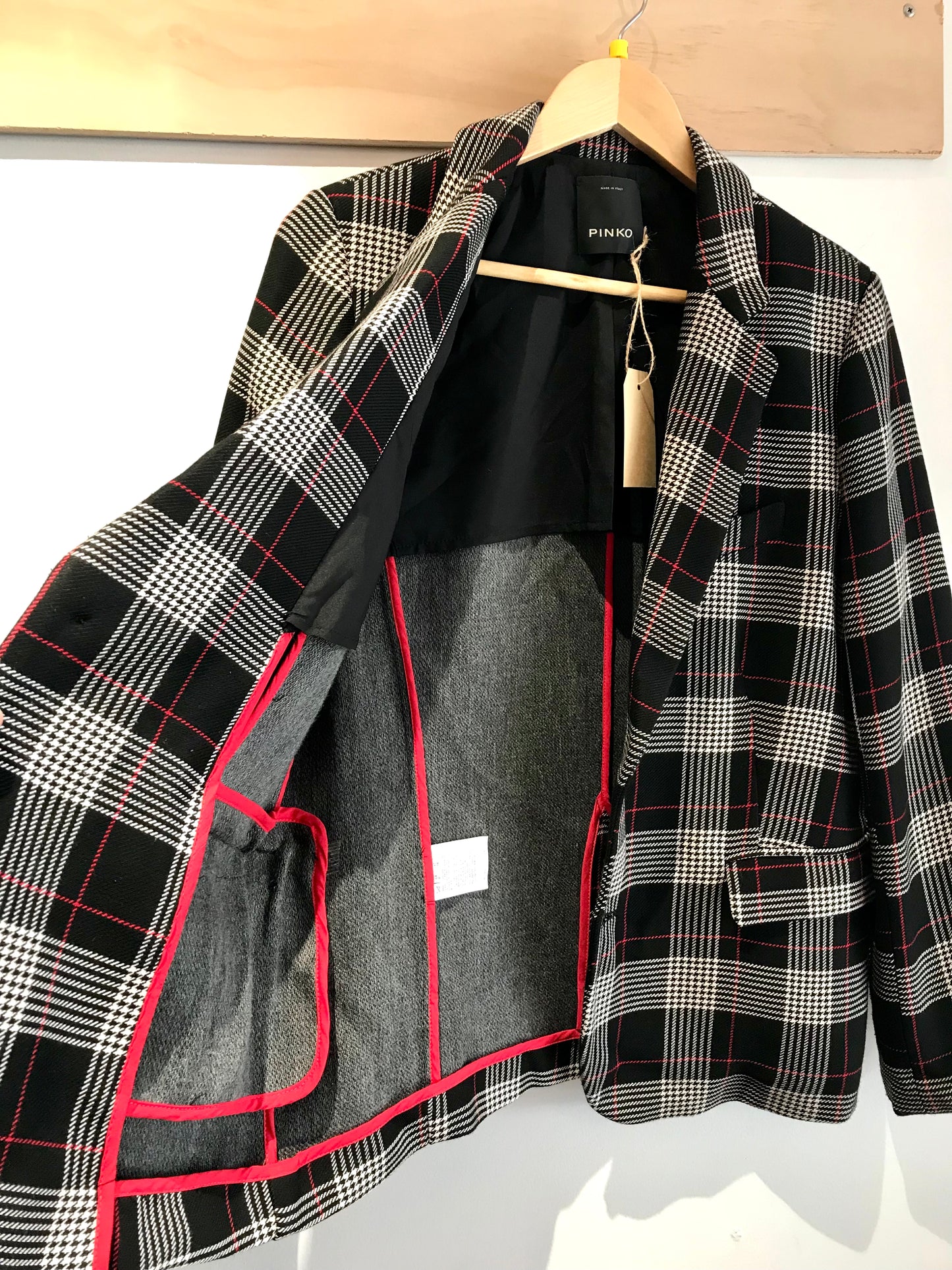 Pinko Black Plaid Blazer