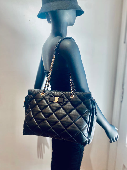 Salvatore Ferragamo Lamb Leather Quilted Bag