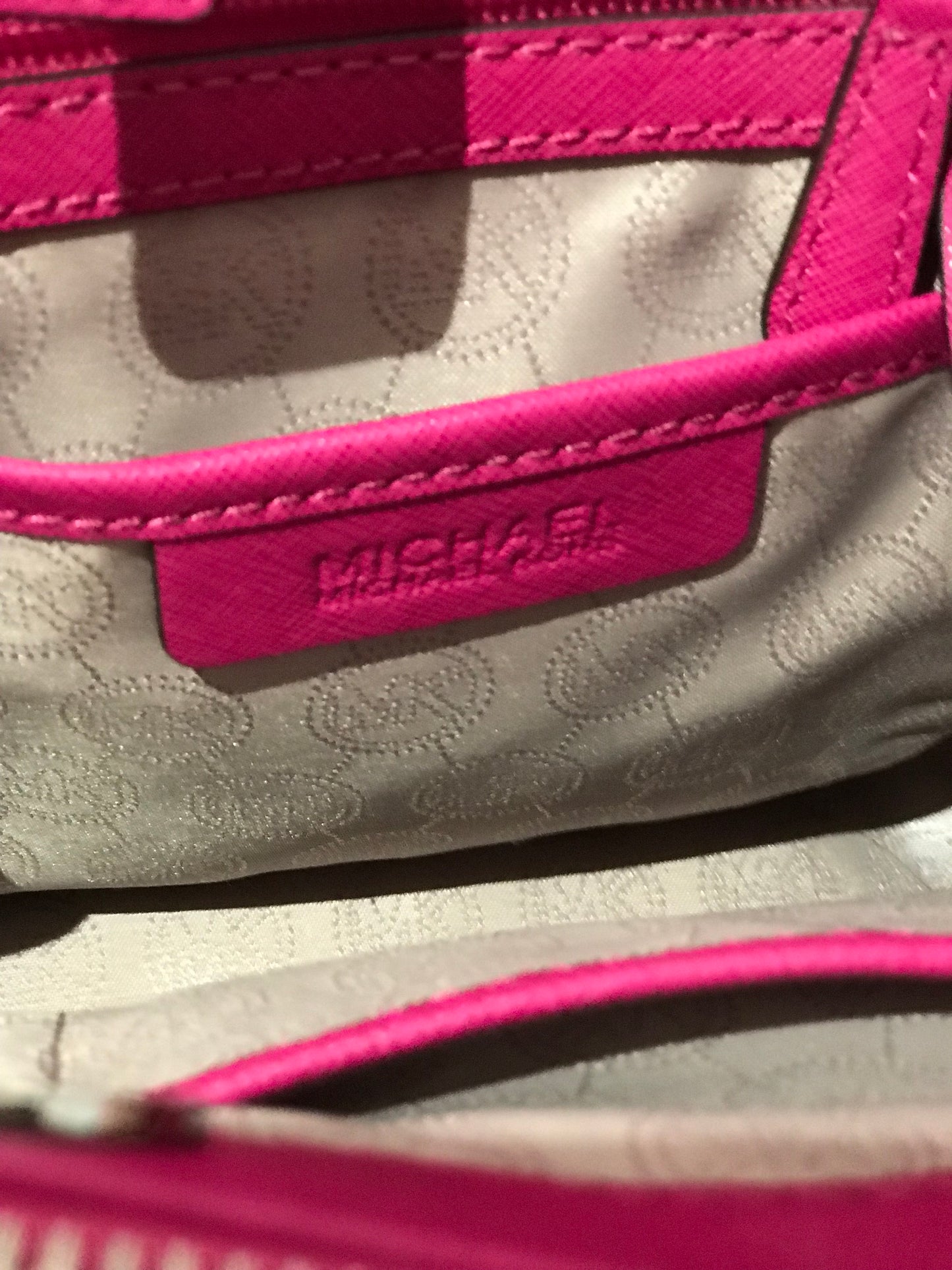 Michael Kors Hot Pink Leather Hand Bag