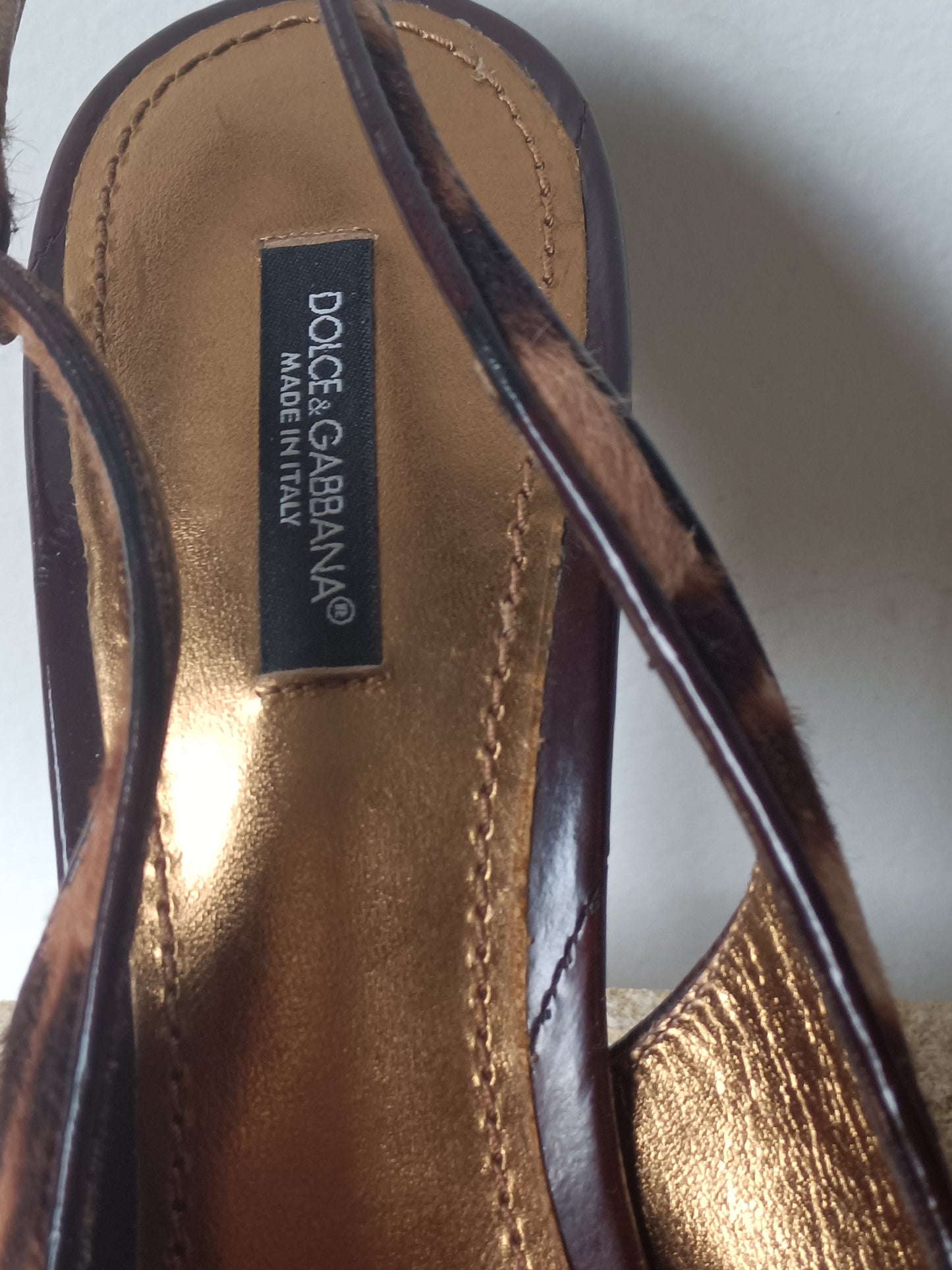 Dolce & Gabbanna - Pony Hair Leopard Print Slingback Heels - Size 39
