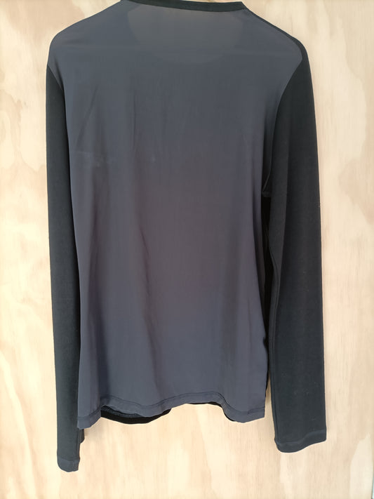 Zambesi - Black Velvet & Silk Long Sleeve Top - Size 1
