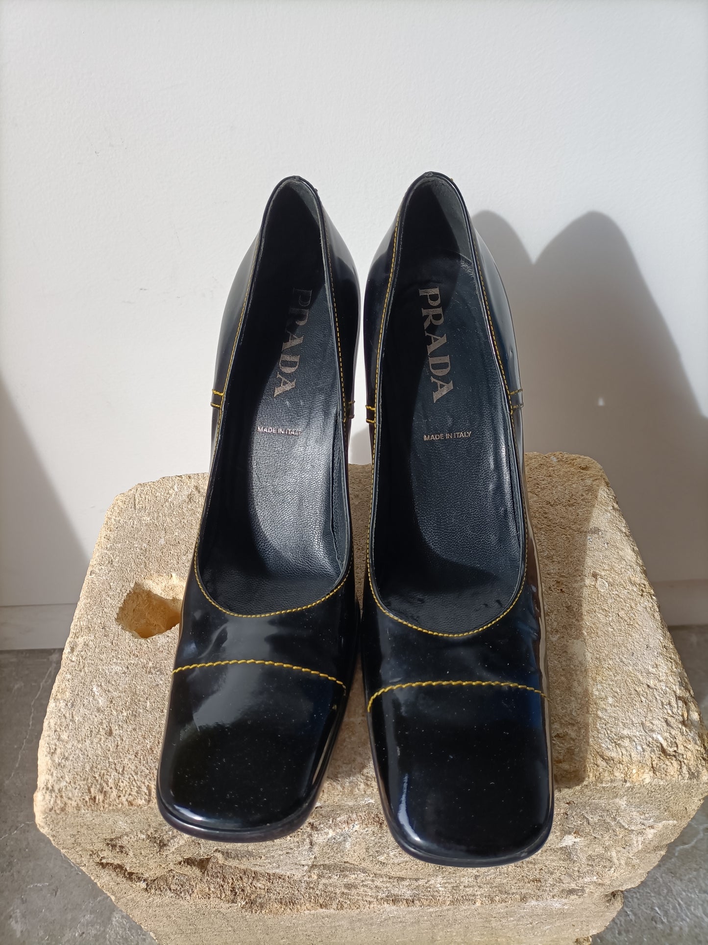 Prada - Vintage Black Patent Court Heels - Size 39