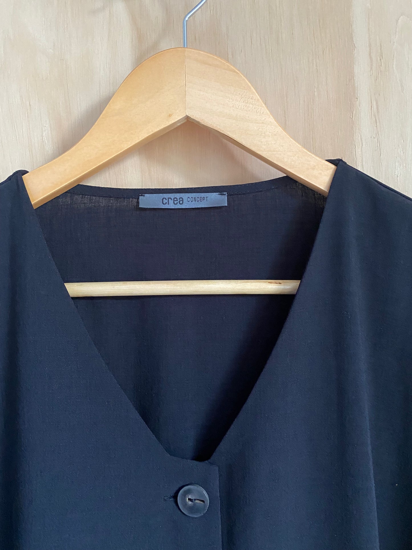 Crea Concept - Black Oversize Tie Waist Jacket - Size 42