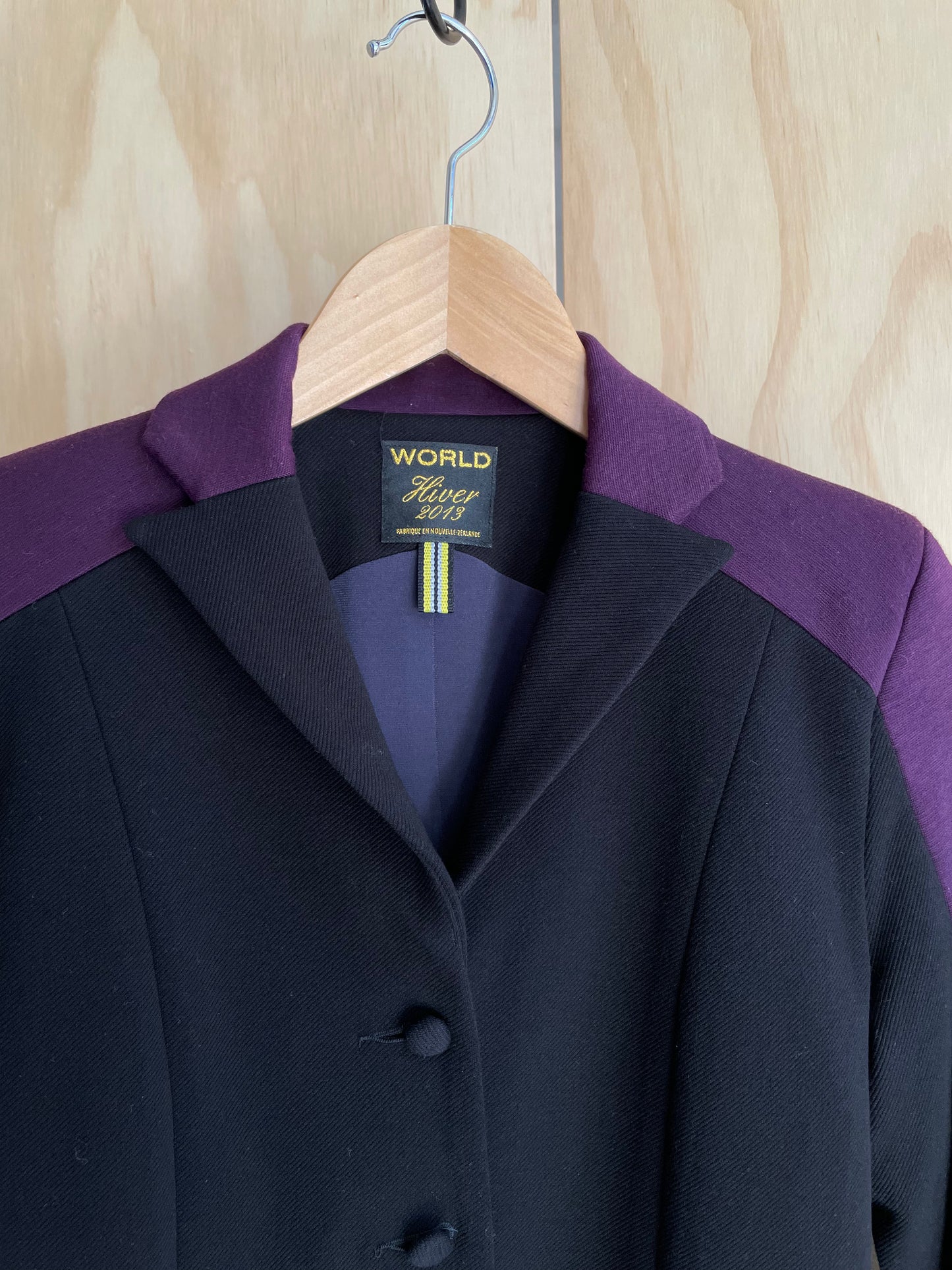 WORLD - Aubergine Trim Blazer - Size 8