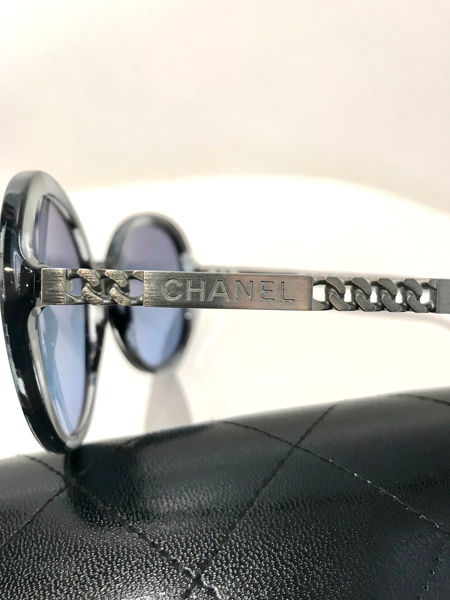 Chanel Blue Round Sunglasses