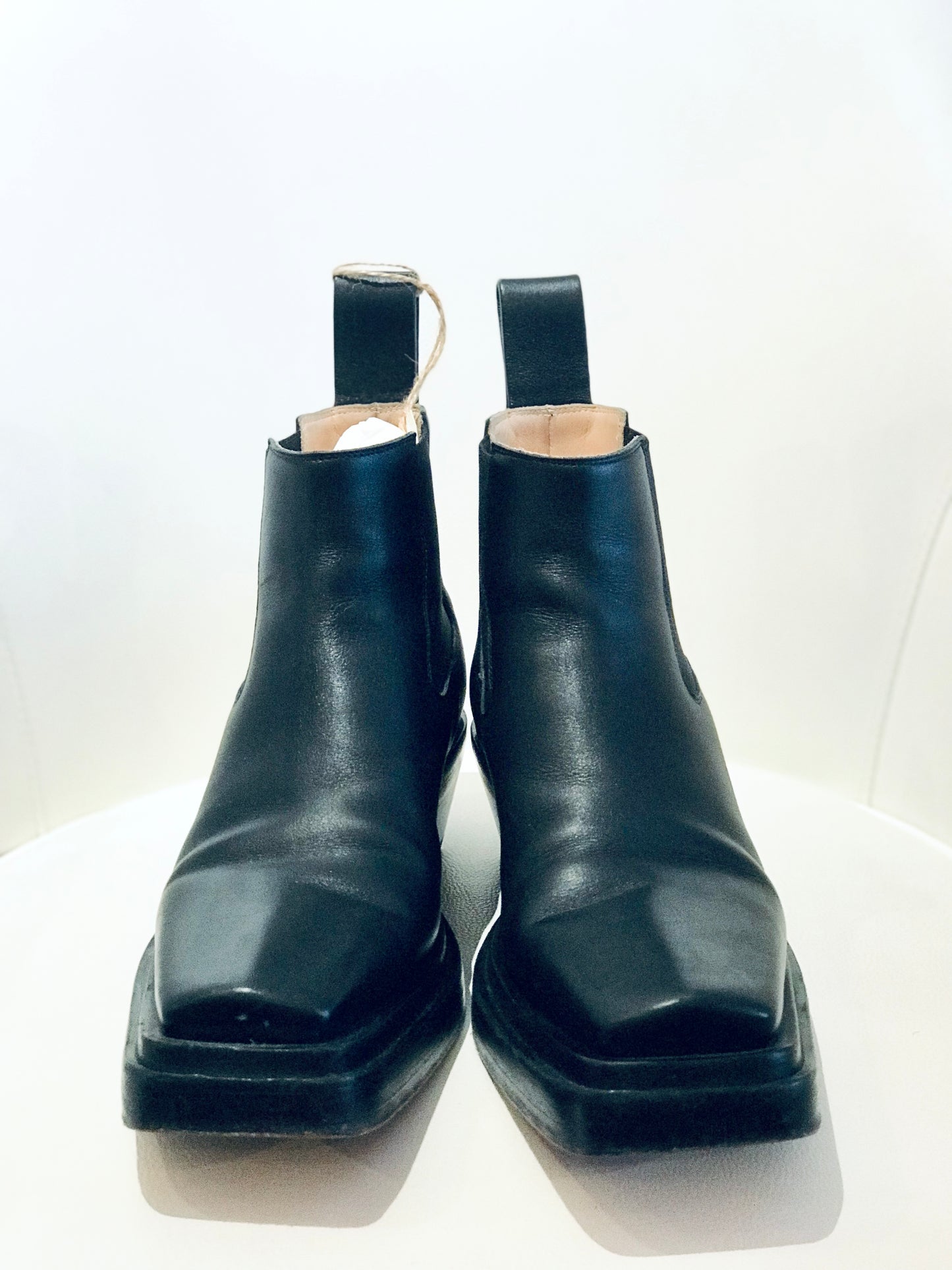 Bottega Veneta Black Square Toe Chelsea Boots