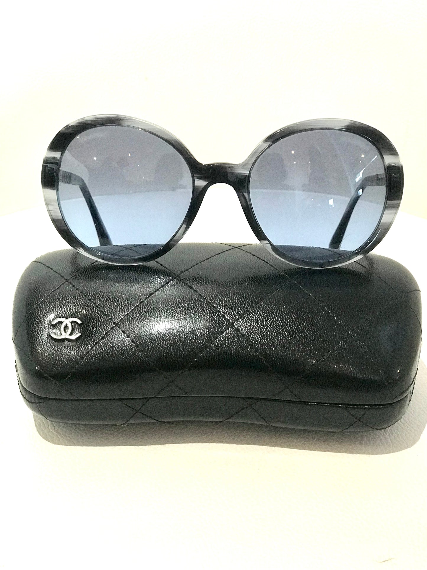 Chanel Blue Round Sunglasses