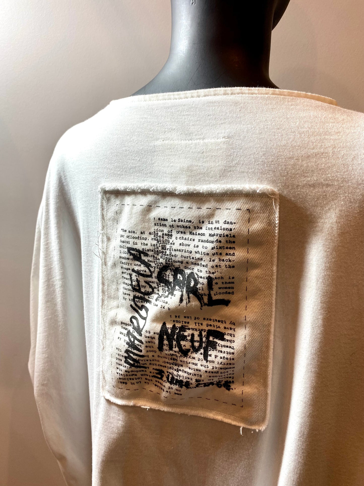 MM6 Maison Margiela White Graffiti Patch Dress