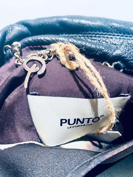 Punto Navy Leather Biker