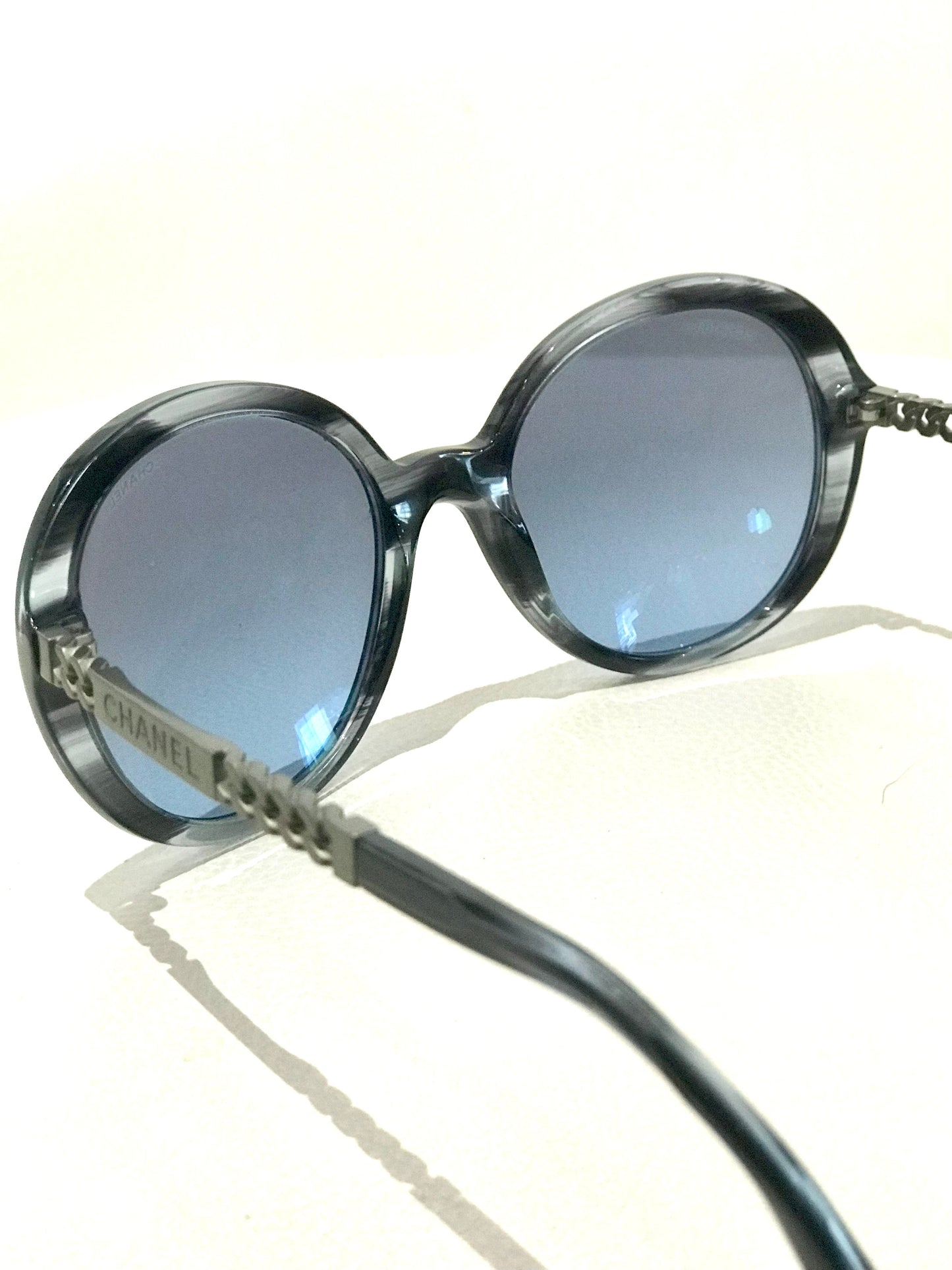 Chanel Blue Round Sunglasses