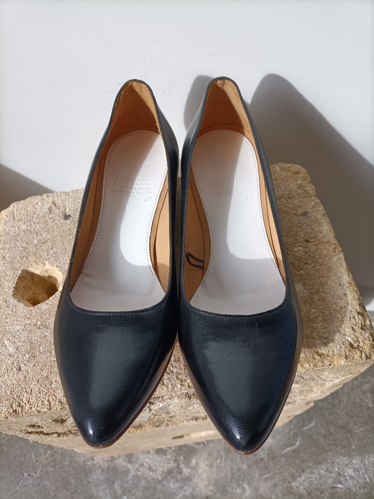 Maison Margiela x H&M - Black Leather Shaped Ballet Flats - Size 37