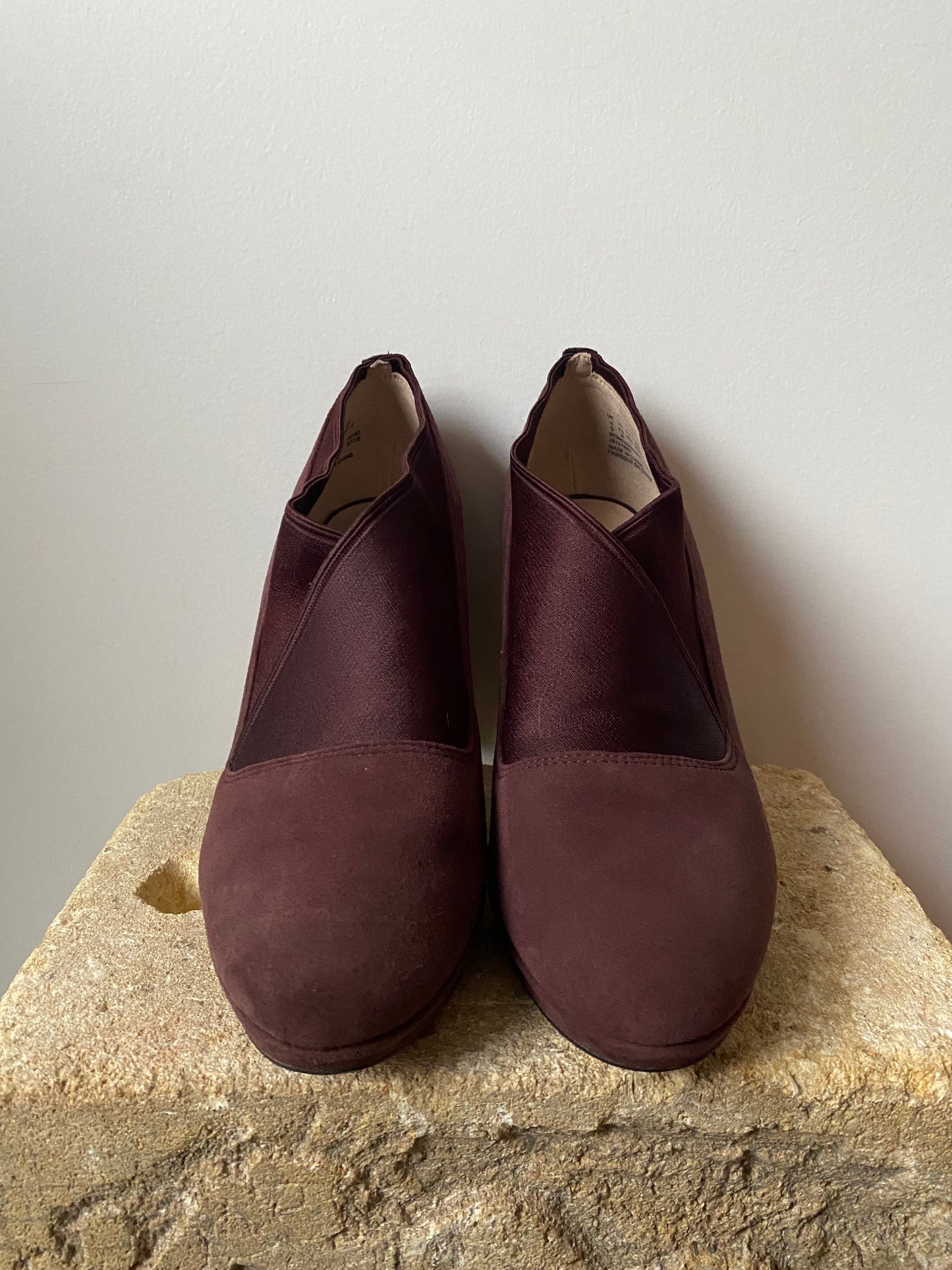 Clarks - Aubergine Nubuck Heels - Size 40